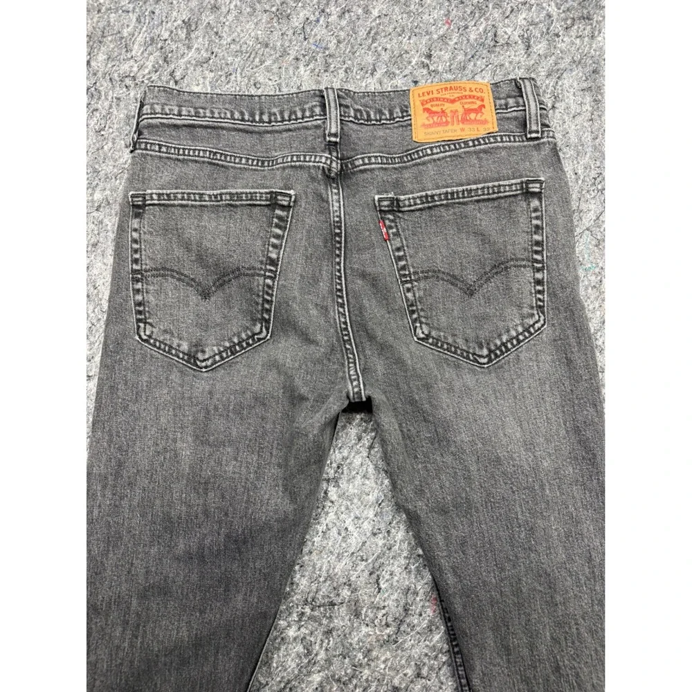 Levis 511 Slim Fit Jeans Mens 33x32 Faded Black WaterLess Denim Pants Distressed